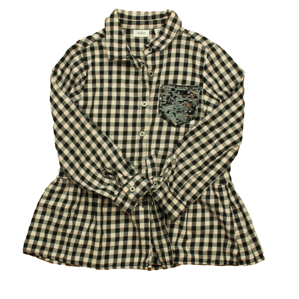 Blukids Girls Pink | Black Check Blouse size: 5-6 Years